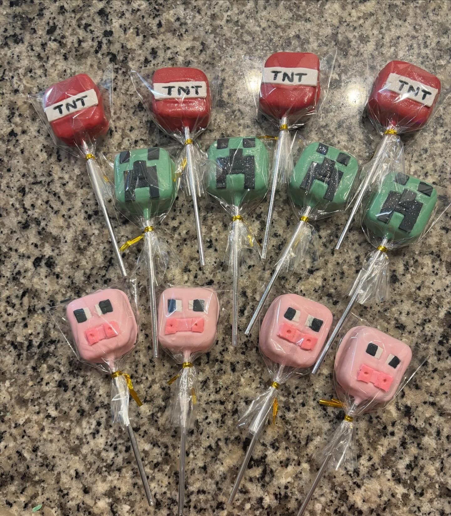 Minecraft cake pops TNT creeper pig